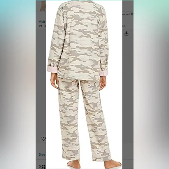 NWT PJ Salvage Love More Flannel PJ set in oatmeal- XS